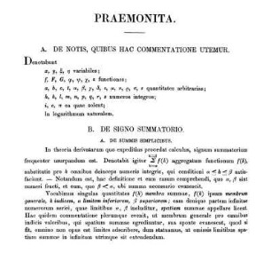 B. DE SIGNO SUMMATORIO