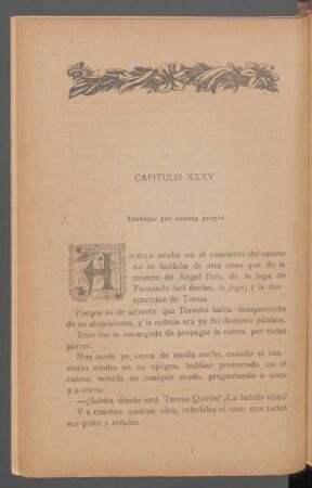 Capítulo XXXV - Trabajar por cuenta propia