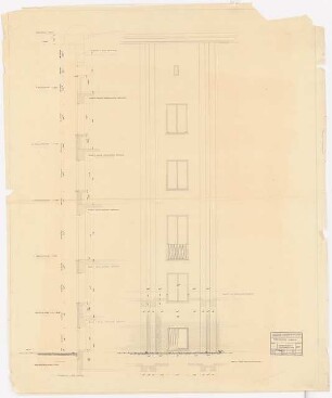 Schauspielhaus, Bochum: Bühnenhaus: Fassadenschnitt 1:20