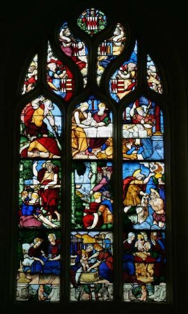 Frankreich. Bretagne. Morbihan. Chapelle Saint Fiacre. 15 Jahrhundert. Fenster 16 Jahrhundert