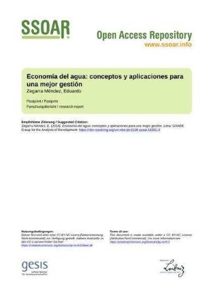 Economía del agua: conceptos y aplicaciones para una mejor gestión