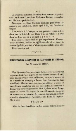 Démonstartion élémentaire de la formule de simpson.