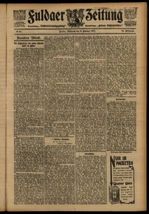 Zweite Ausgabe vom Mittwoch, den 06. Februar 1907.