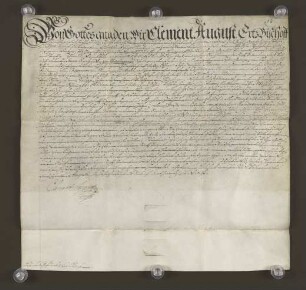 1728 Aug. 13. Lehnsbrief des Erzbischofs von Paderborn für die Kleinsorgen (Moeshagen).