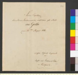 Brief von Hiller, Joseph und Hiller, Ferdinand an Goethe, Johann Wolfgang von