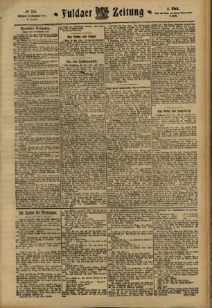 Zweite Ausgabe vom Mittwoch, den 29. November 1911.