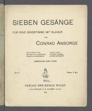Sieben Gesänge : für eine Singstimme mit Klavier ; op. 11