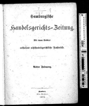 8.1875: Hamburgische Handelsgerichts-Zeitung