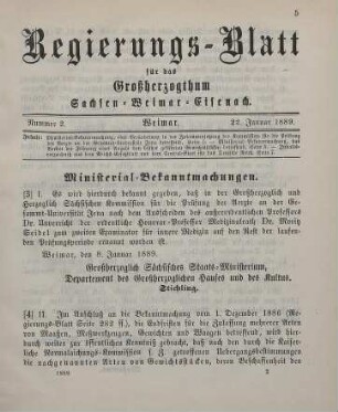 3. Ministerial-Bekanntmachung, eine Veränderung in der Zusammensetzung der Kommission für die Prüfung der Aerzte an der Gesammt-Universität Jena betreffend
