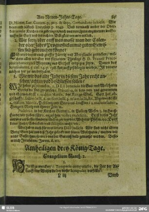 Am heiligen drey König-Tage