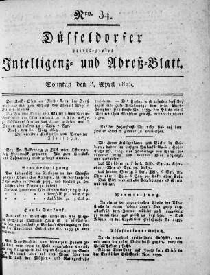 Düsseldorfer privilegirtes Intelligenz- und Adreß-Blatt