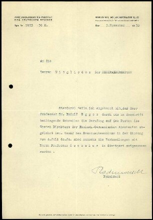 G. Rodenwaldt an ZD