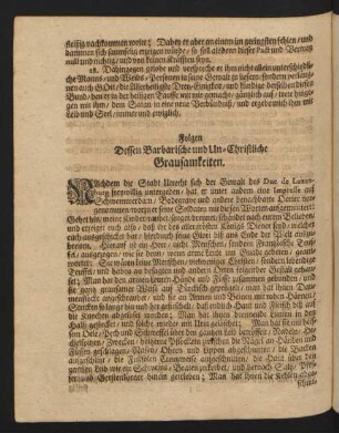 Folgen Dessen Barbarische und Un-Christliche Grausamkeiten.