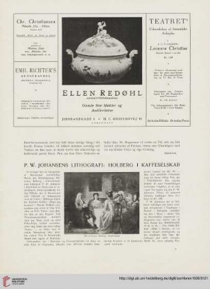 3.1926: P. W. Johansens Lithografi : Holberg i Kaffeselskab