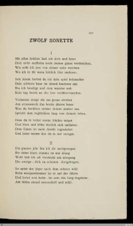 Zwölf Sonette / [Ernst Morwitz]