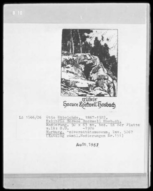 Exlibris Horace Rockwell Hosbach