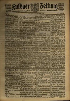 Ausgabe vom Montag, den 29. August 1910.