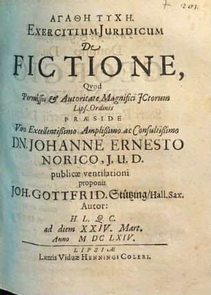 Exercitium Juridicum De Fictione