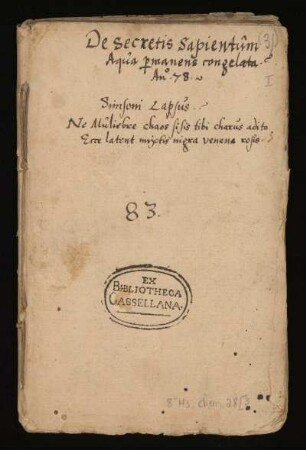 De secretis sapientum. Turba philosophorum