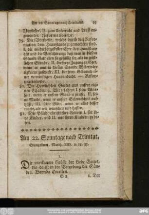 Am 22. Sonntage nach Trinit. Evangelium, Matth. XIIX. v. 23 - 35.