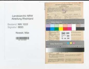Entnazifizierung Max Noesel , geb. 07.05.1892 (Polizeibeamter)