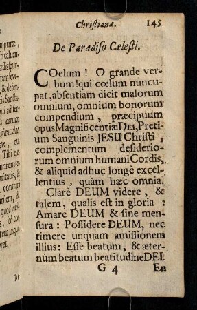 145-152, De Paradiso Caelesti. De Sacrificio Missae. De Amore proximi.