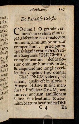 145-152, De Paradiso Caelesti. De Sacrificio Missae. De Amore proximi.