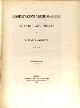 Dissertazioni archeologiche di vario argomento, 2