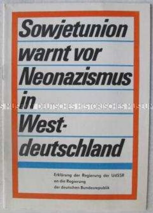 Erklärung der Regierung der UdSSR an die Regierung der Bundesrepublik über die politische Entwicklung in der BRD