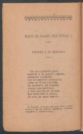 Muerte del payador Félix Hidalgo