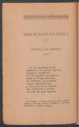Muerte del payador Félix Hidalgo