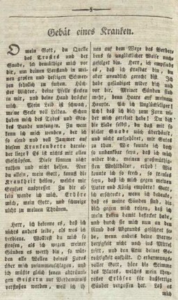 Gebät eines Kranken.