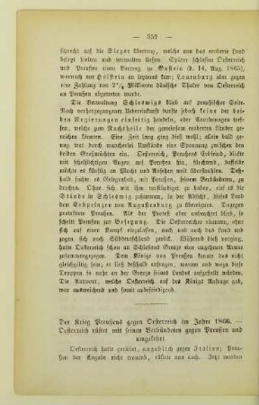 Der Krieg Preußens gegen Oesterreich im Jahre 1866. - Oesterreich rüstet mit seinen Verbündeten gegn Preußen und umgekehrt