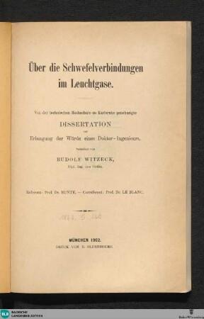 Über die Schwefelverbindungen im Leuchtgase
