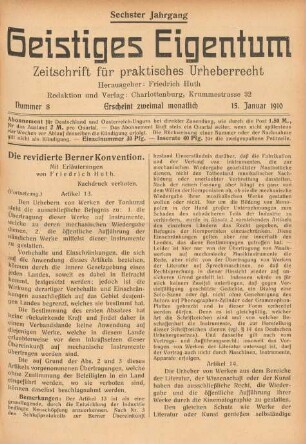 Nummer 8 (15. Januar 1910)