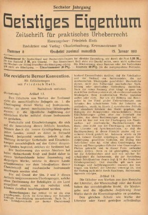 Nummer 8 (15. Januar 1910)