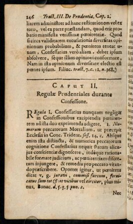 146-156, Caput II. Regulae Prudentiales durante Consessione.