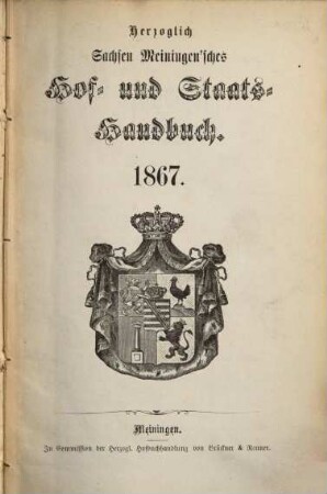 Herzoglich-Sachsen-Meiningen'sches Hof- und Staats-Handbuch, 1867