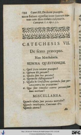 Catechesis VII. De sexto praecepto.