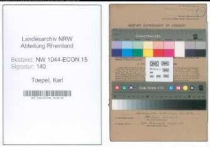 Entnazifizierung Karl Toepel , geb. 14.09.1900 (Ingenieur)