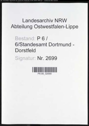 Sterberegister Standesamt Dortmund-Dorstfeld (III)