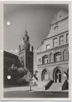 Stargard in Pommern, Rathaus und Kirche St. Marien