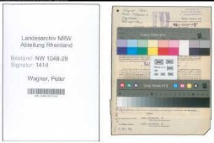 Entnazifizierung Peter Wagner , geb. 08.08.1899 (Beamter)