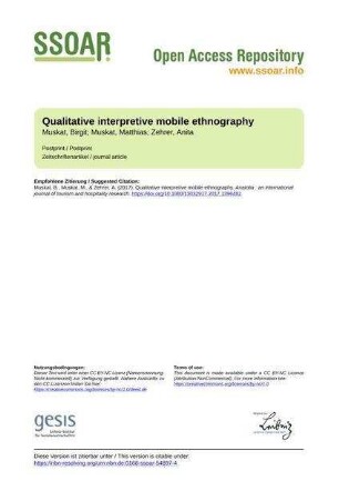 Qualitative interpretive mobile ethnography