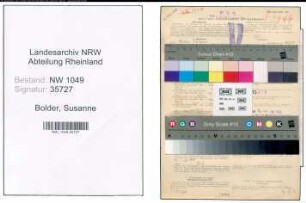 Entnazifizierung Susanne Bolder , geb. 09.11.1890 (Postbeamtin)