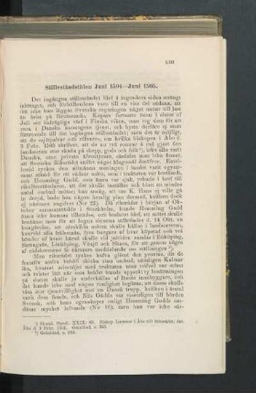Stilleståndstiden Juni 1504 - Juni 1505.