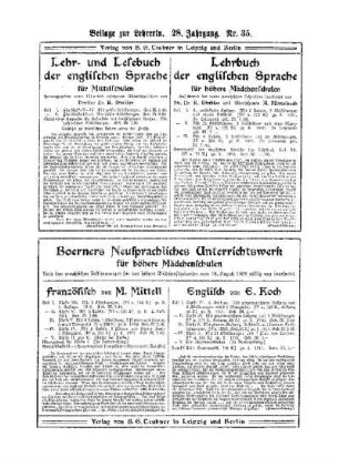Beilage zur Lehrerin : 28.Jahrgang Nr.35