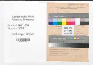 Entnazifizierung Herbert Puehmeyer , geb. 28.04.1907 (Ingenieur)