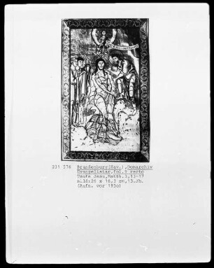 fol. 9r, Evangelienbuch. Taufe Christi