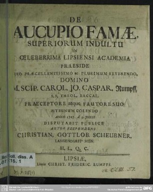 De Aucupio Famae
